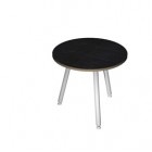 Tavolo riunione tondo Skinny Metal - diametro 80 cm - nero venato - Artexport