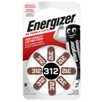 Pila per apparecchi acustici 312 Zinc Air - Energizer - blister 8 pezzi