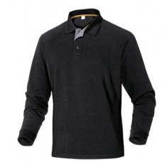 Polo a maniche lunghe Turino - 100 cotone - taglia M - nero - Deltaplus