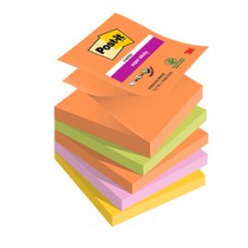 Blocco Post it® Super Sticky Z Notes - R330-5SS-BOOS - 76 x 76 mm - colori Boost - 90 fogli - Post it® - conf. 5 pezzi