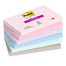 Blocco Post it® Super Sticky - 655-6SS-SOUL - 76 x 127 mm - colori Soulful - 90 fogli - Post it® - conf. 6 pezzi