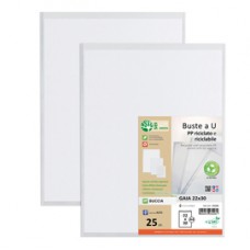 Buste a U Gaia - PP riciclato - buccia - 22 x 30 cm - Sei rota - conf. 25 pezzi