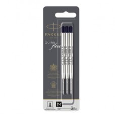 Refill sfera QuinkFlow - punta media - metallo - nero - Parker - blister 3 pezzi