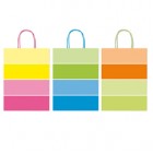 Shopper bicolor - con manici - carta ritorta - 36 x 12 x 41 cm - colori assortiti - Rex Sadoch