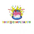 Festone Buon compleannoTorta - in cartoncino - 6 mt - Big Party