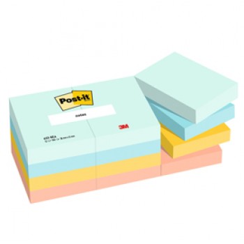 Blocco Post it  - 653-BEA - 38 x 51 mm - 100 fogli - colori Beachside - Post-it  - conf. 12 pezzi