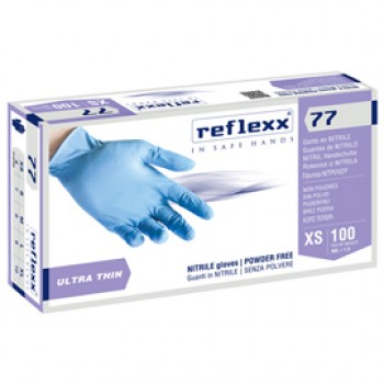 Guanti in nitrile R77 - tg M - azzurro - Reflexx - conf. 100 pezzi