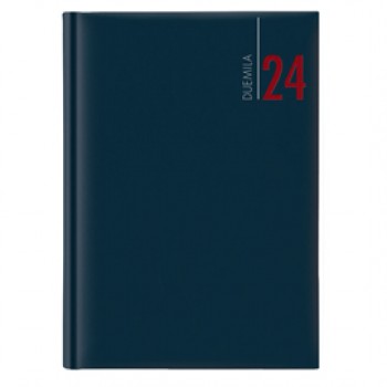 Agenda giornaliera 2025 - copertina in carta imbottita - 14,5 x 20,5 cm - blu