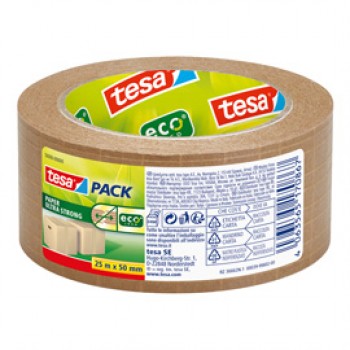 Nastro adesivo Tesapack Eco - paper ultra strong ecoLogo - 25 m x 5 cm - avana - Tesa