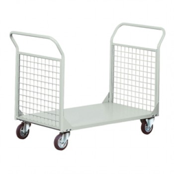 Carrello da lavoro - 2 sponde rete - 300 kg - grigio - Tecnotelai