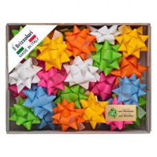 Stelle di nastro similpaper - 15 mm x diam. 6,5 cm - colori assortiti primavera - Brizzolari - conf. 100 pezzi