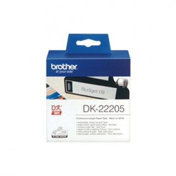 Brother - Rotolo etichetta continua - Nero/Bianco - 62mm x 30,48mt - DK22205