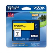 Brother - Nastro -  Nero/Giallo - TZE651 - 24mm x 8mt