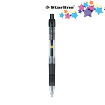 Penna a sfera a scatto con inchiostro gel  - punta fine 0,7mm - nero - Starline