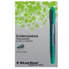 Evidenziatore a penna - punta scalpello - tratto da 1,0-4,0mm - verde - Starline