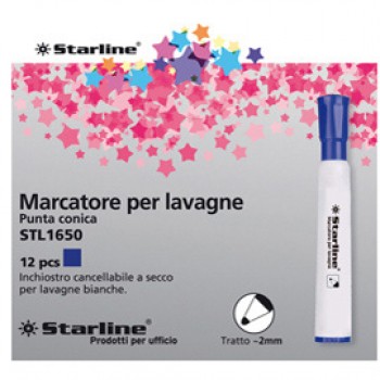 Marcatore per lavagne cancellabili Starline - punta tonda 2,0mm - blu - Starline