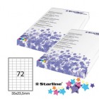 Etichette adesive - in carta - permanenti - 35 x 23,5 mm - 72 et/fg - 100 fogli - bianco - Starline