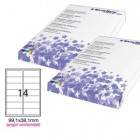 Etichette adesive - in carta - angoli arrotondati - permanenti - 99,1 x 38,1 mm - 14 et/fg - 100 fogli - bianco - Starline