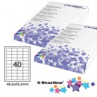 Etichette adesive - in carta - permanenti - 48,5 x 25,4 mm - 40 et/fg - 100 fogli - bianco - Starline