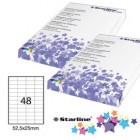 Etichette adesive - in carta - permanenti - 52,5 x 25 mm - 48 et/fg - 100 fogli - bianco - Starline