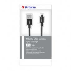 Verbatim Cavo MICRO B USB CABLE SYNC & CHARGE 100CM NERO - 48863