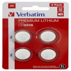 Verbatim - Blister 4 MicroPile a pastiglia CR2016 - litio - 49531 - 3V