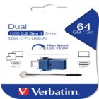 Verbatim - Memoria USB 3.0 Store 'N' Go Dual Drive - USB-A / USB-C - 64 GB - 49967