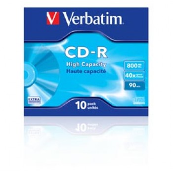 Verbatim - Scatola 10 CD-R Data Life Jewel Case serigrafato - 1X-40X - 43428 - 800MB