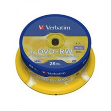 Verbatim - Scatola 25 DVD+RW - serigrafato Spindle - 43489 - 4,7GB