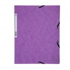 Cartellina con elastico - cartoncino lustrE' - 3 lembi - 400 gr - 24x32 cm - viola - Exacompta