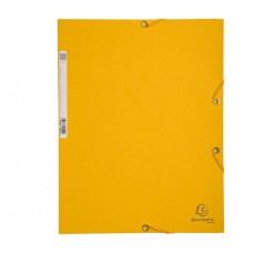 Cartellina con elastico - cartoncino lustrè - 3 lembi - 400 gr - 24x32 cm - giallo - Exacompta