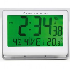 Orologio digitale LCD - 20 x 15 x 3 cm - bianco - Alba