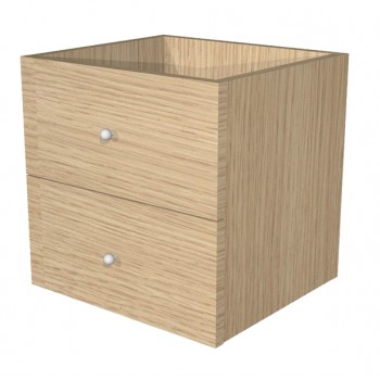 Cassettiera per casellario Rainbow - 2 cassetti - 32,5x28,8x32,5 cm - rovere