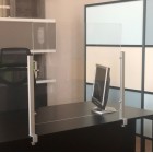 Schermo protettivo Slim - da scrivania - con morsetto in alluminio - 65 x 107 cm - Studio T