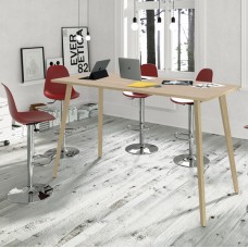 Tavolo alto Woody - 120 x 80 x 105 cm - rovere/bianco - Artexport