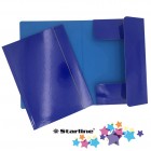 Cartellina con elastico - cartone plastificato - 3 lembi - 25x34 cm - blu - Queen Starline
